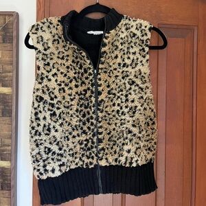 Leopard Print Fuzzy Vest